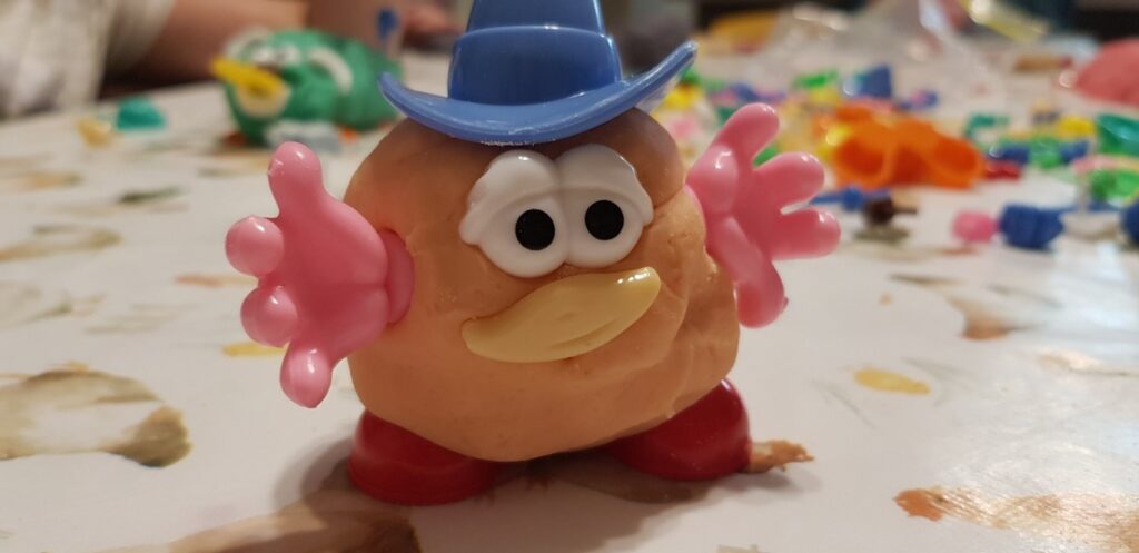 Close up of play dough figurine